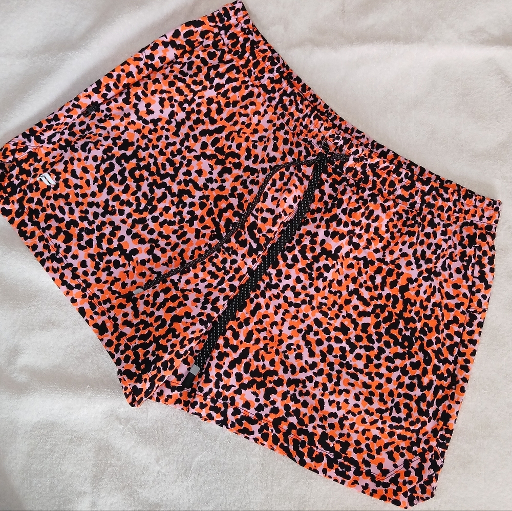 Fabletics Orange Flash Safari Spots Leopard Short‎ Sz Large